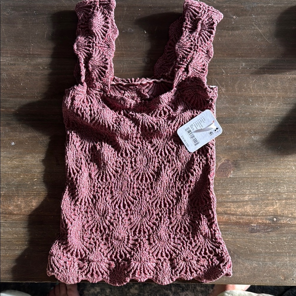 Textured Pink Sleeveless Top